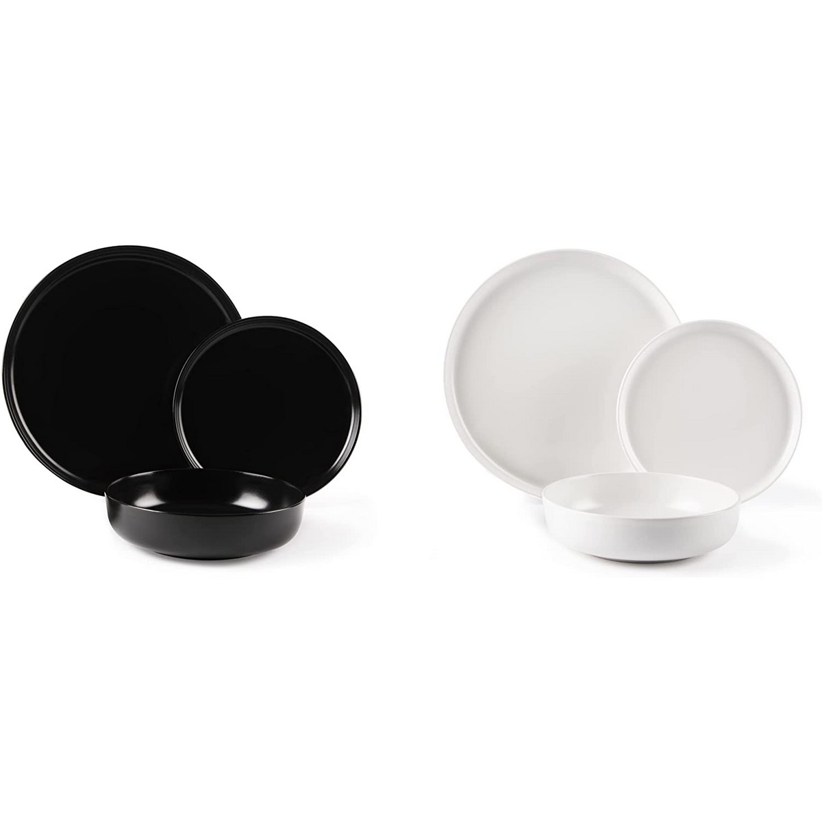 Acquista online Excelsa Service 18 Nordic black white table plates with round effect Excelsa